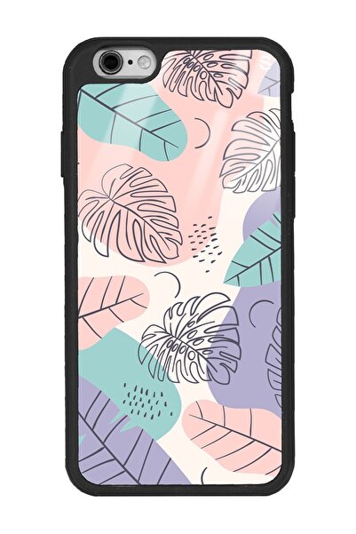 Spoyi حافظة هاتف آيفون 6 - 6s لامعة بتصميم أوراق الشجر