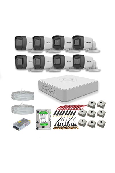 hikvison Hikvision 2mp 8 Kameralı Dış Ortam Ahd Hd-tvı Full Kamera Seti 500gb...