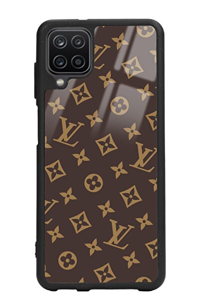 Spoyi Samsung A12 Kahverengi Lv Tasarımlı Glossy Telefon Kılıfı