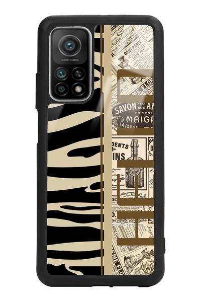 Spoyi Xiaomi Mi 10t Zebra Gazete Tasarımlı Glossy Telefon Kılıfı