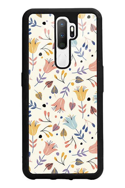 Spoyi Oppo A5 (2020) Beyaz Bindanlı Tasarımlı Glossy Telefon Kılıfı