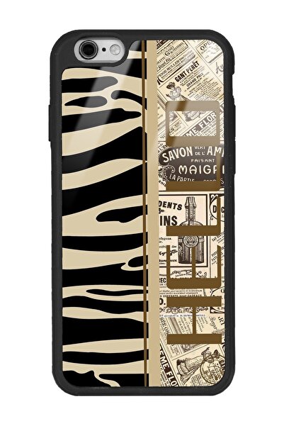 Spoyi Iphone 6 - 6s Zebra Gazete Tasarımlı Glossy Telefon Kılıfı
