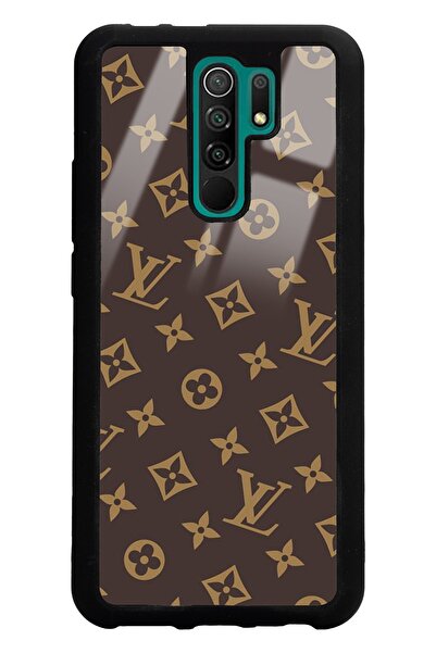 Spoyi Xiaomi Redmi 9 Kahverengi Lv Tasarımlı Glossy Telefon Kılıfı