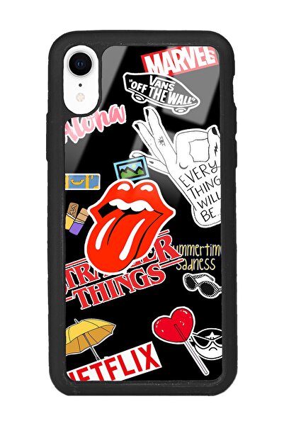 Spoyi Iphone Xr Sticker Tasarımlı Glossy Telefon Kılıfı