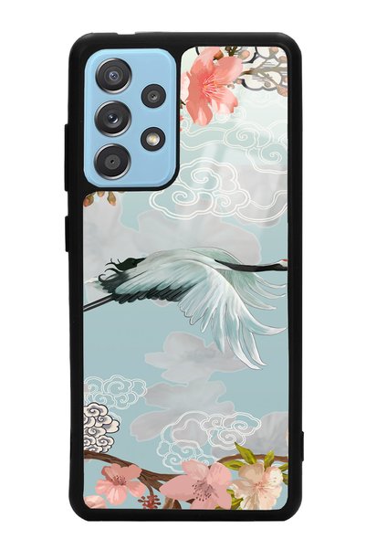 Spoyi Glossy Phone Case for Samsung A52 Watercolor Stork Design