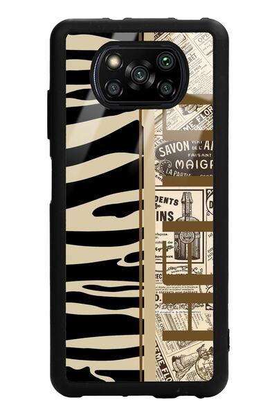 Spoyi Xiaomi Poco X3 Zebra Gazete Tasarımlı Glossy Telefon Kılıfı