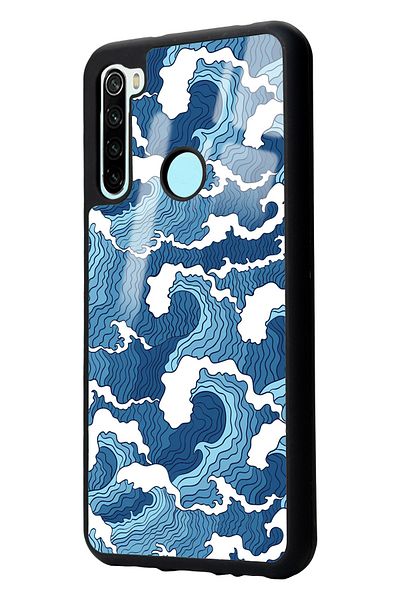 Spoyi حافظة هاتف لامعة بتصميم موجة زرقاء لهاتف Xiaomi Redmi Note 8