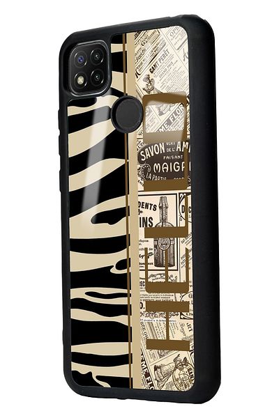Spoyi حافظة هاتف لامعة بتصميم صحيفة زيبرا لهاتف Xiaomi Redmi 9c
