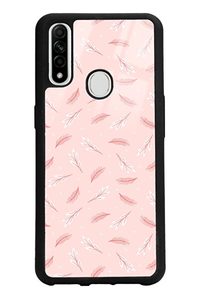 Spoyi Oppo A31 Pudra Yapraklı Tasarımlı Glossy Telefon Kılıfı