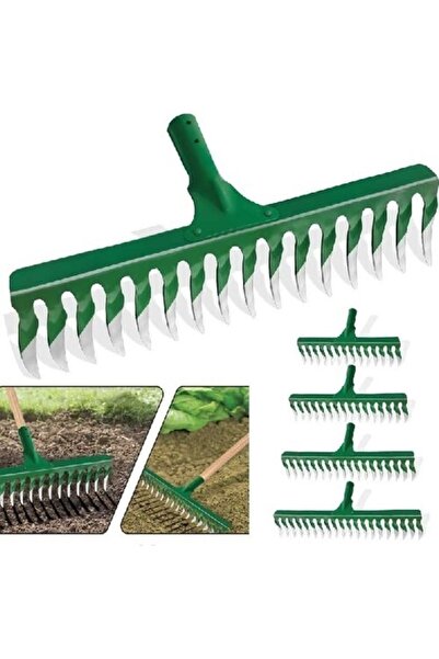 Genel Markalar Saplı Paslanmaz 16 Diş Burgulu Bahçe Tırmığı Yeşil Keskin Kc-4012