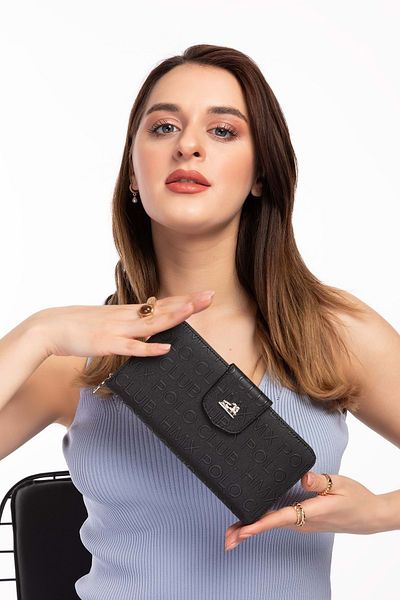 Gondol Portofel de mână Hmx de lux și elegant de dimensiuni mari Hmx.370 - text negru