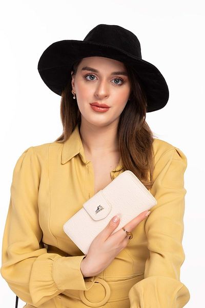 Gondol Hmx Large Size Luxury Stylish Hand Wallet Hmx.370 - Κρεμ γράμματα