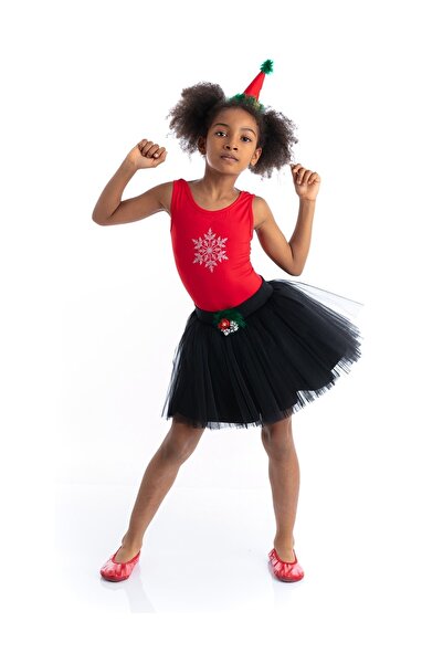 Tameris Kostüm Black Plain Tutu Skirt Red Snowy Body