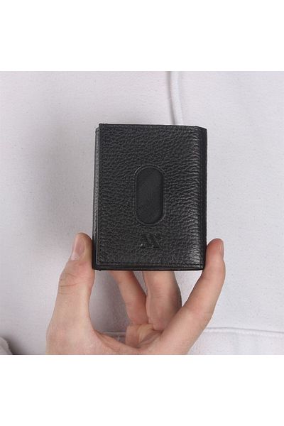 My Valice Unisex Genuine Leather Wallet And Card Holder 1819 Black