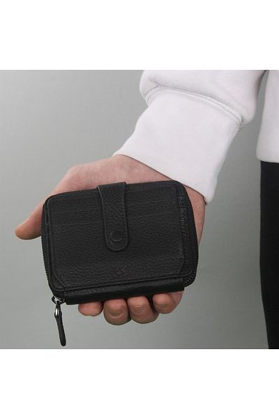 My Valice Unisex Genuine Leather Wallet And Card Holder 1816 Black