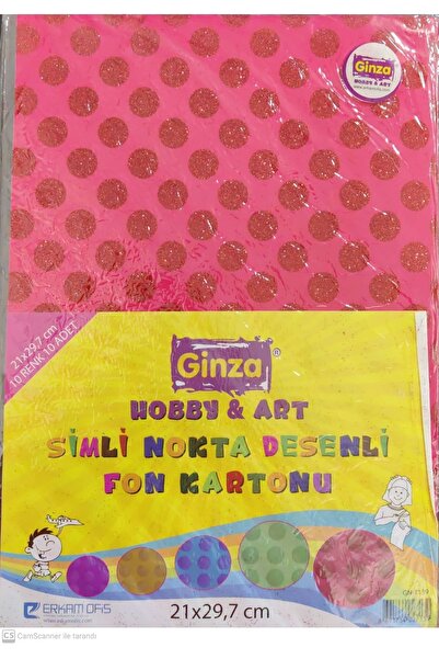 Ginza Simli Nokta Desenli Fon Kartonu 10'lu Paket