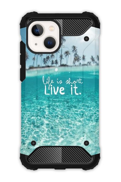 Cekuonline iPhone 13 Compatible Case Tank Full Protection Antishock - Life Short