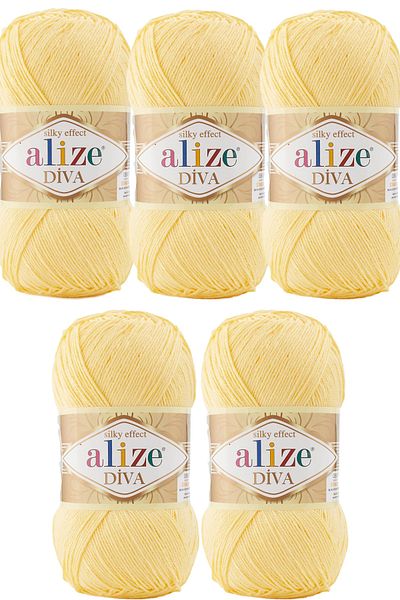 Alize Diva Shiny Mercerized Summer Spring Knitting Yarn No:187 (5 τεμάχια)