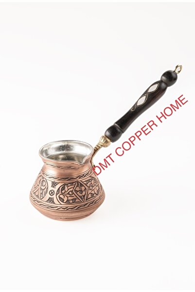 DMT COPPER HOME 6 Kişilik Gaziantep Bakırdan El Ağır Işlemeli Sedef Kulplu Türk Kahve Cezvesi Kalay Kaplama 1.sınıf