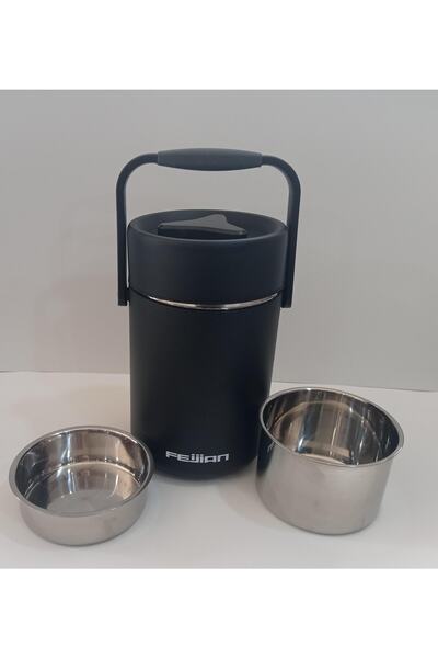 Vagonlife Feijian Travel Stainless Steel Vacuum Food Jar Siyah 2000 Ml