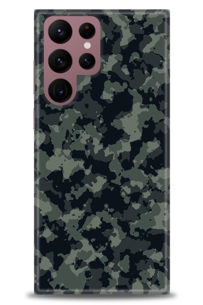 adveksiyon Samsung Galaxy S22 Ultra Case Hd Printed Case - Dark Camouflage + ...