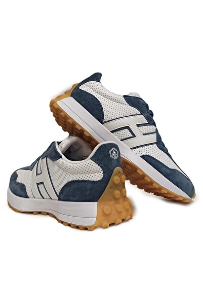 Hammer Jack Meri Hakiki Deri Erkek Sneaker Spor Ayakkabı 22505 Mavi Beyaz