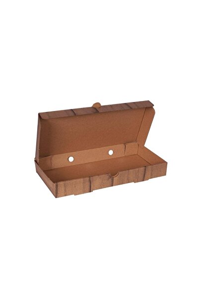 Kuzeykutu Ahşap Baskılı Küçük Pide Kutusu 23x14x4 Cm - 500 Adet