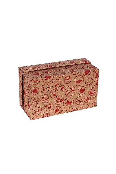 Kuzeykutu Emoji Baskılı Hamburger Kutusu 24x14x10 cm - 100 Adet