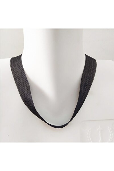 Maviaybilisim Siyah Titanyum Örgü Kolye Ipi Bijuteri Kolye
