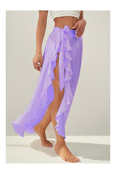 DEEP BEACH Viscose Flounce Detailed Beach Skirt - Db2202Pl