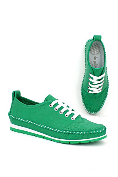 Deripabuc Genuine Leather Green Women's Leather Casual Dp16-0062