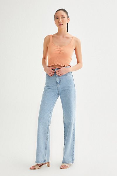 Açelya Okcu Mercerized Bustier with Openwork Edge