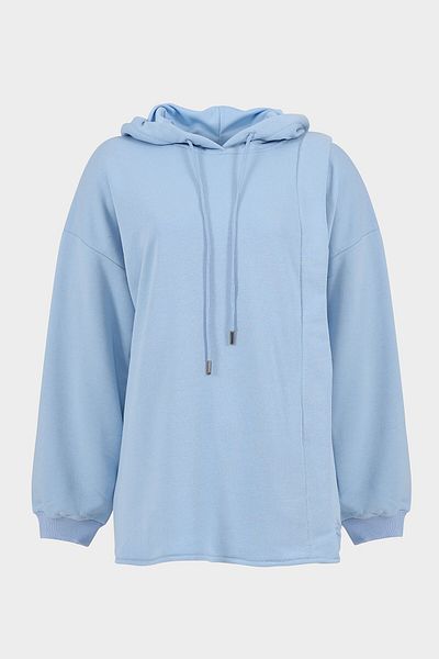 Açelya Okcu Sweat oversize cu glugă asimetrică