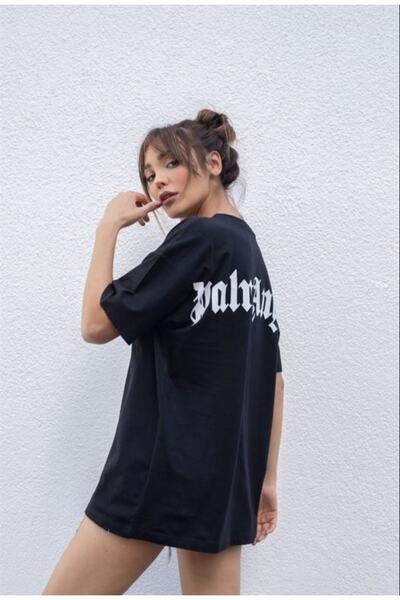 Black Sokak Tricou negru pentru femei Palm Angels oversize