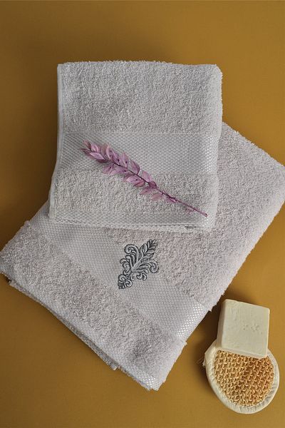 MaLana Havlu Σετ πετσετών μπάνιου Embrase Cotton 2 τεμ