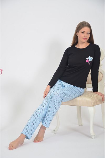 STYLE SENFONİ Long Sleeve Summer Crew Neck Pajamas
