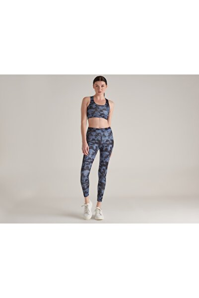 United Colors of Benetton Camouflage Pattern Sports Bustier Bnt-w223 Navy Blue