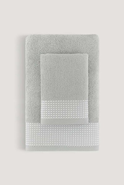 Arliva Home Set de prosoape Lena Jacquard 2 piese Gri 50x90 30x50
