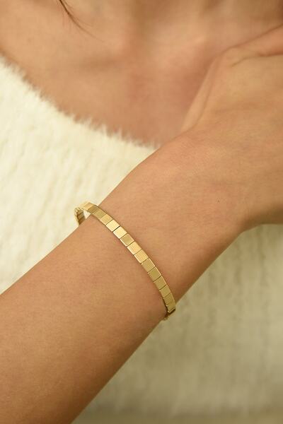 Ayyıldız Kuyumculuk Kadın Italyan Vagon Altın Kelepçe Bilezik