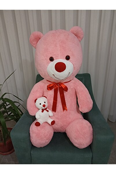 DEEP STORE Peluş Yavrulu Ayıcık 130 Cm Pembe