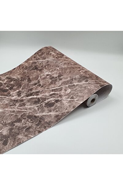 K&M HOMETEX رخام قهوة ذاتي اللصق مطلي بمادة PVC