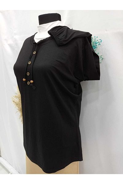 Sel Tekstil 2022 Model Normal Size Elastic Sleeves and Collar Drawstring Mother's Blouse