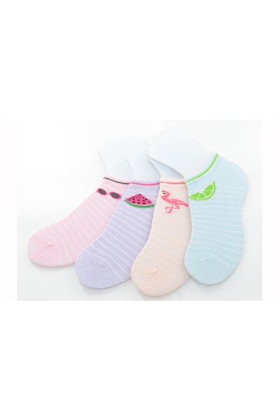 Ekinoks 4 чифта момичешки чорапи с коралов мотив