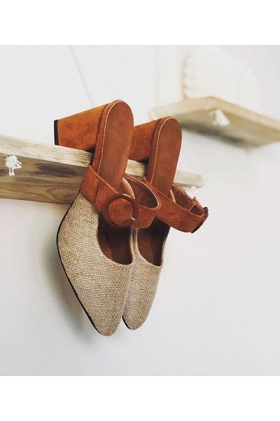 moun shoes Γυναικείες ψάθινες παντόφλες