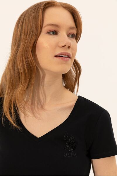 U.S. Polo Assn. Tricou negru pentru femei
