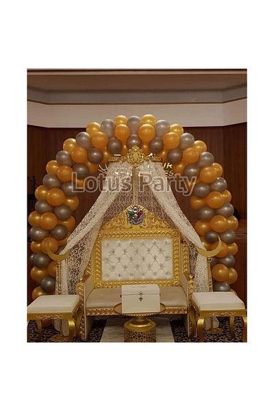 LOTUS PARTY 100 Pieces - Circumcision Wedding Themed Balloon Chain Set (Silver - Gold)
