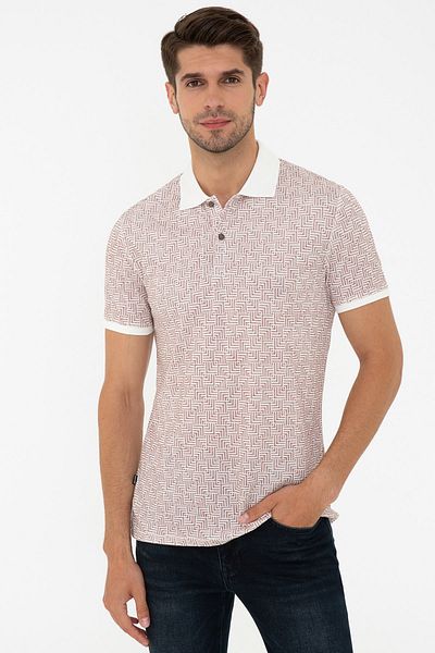 Pierre Cardin Μπλουζάκι Polo Neck Ecru Slim Fit