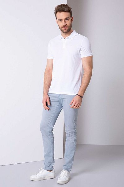 Pierre Cardin Λευκό Slim Fit Basic Polo T-shirt