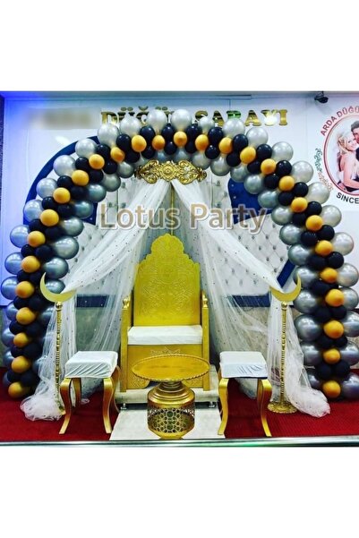 LOTUS PARTY 200 Pieces - Circumcision Wedding Themed Balloon Chain Set (Silve...