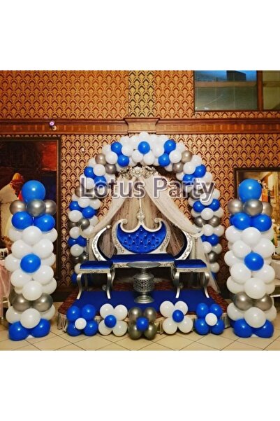 LOTUS PARTY 200 части - Комплект балони с тема обрязване за сватба (бял - сре...